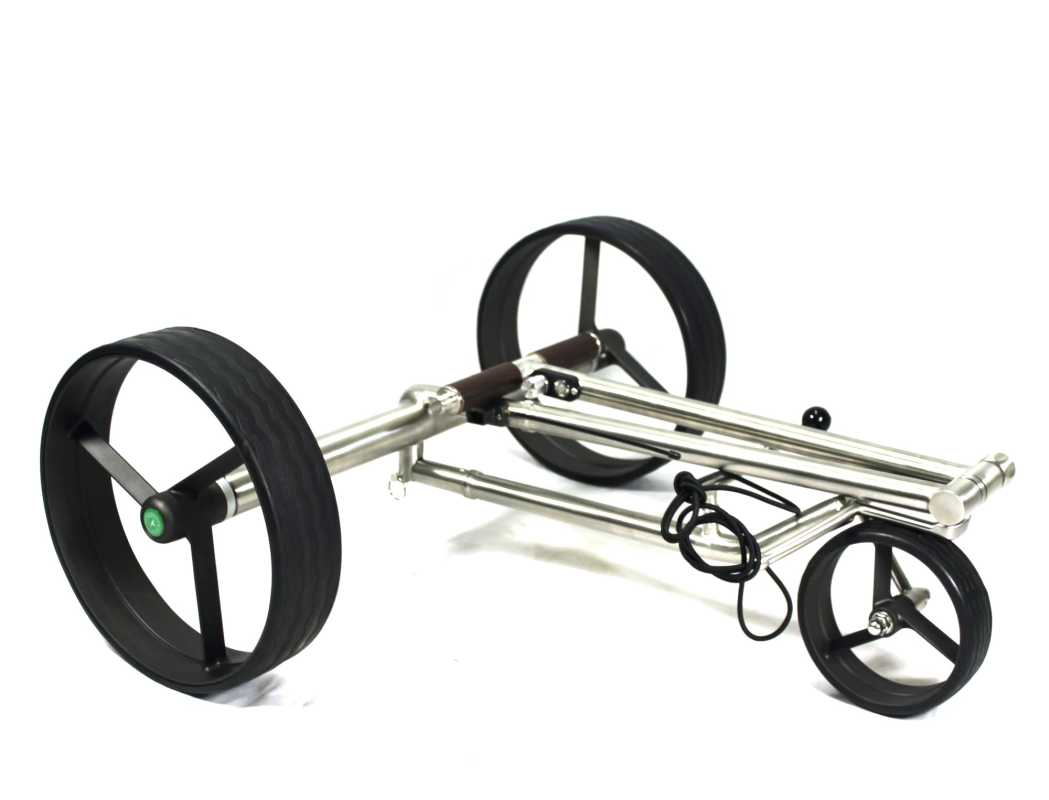 Kingfisher® K2, Golftrolley elektrisch und schnell-klappbar, Bedienung durch Drehregler, 42mm High-Tech-Antriebe "Made in Germany", Bergabfahrbremse